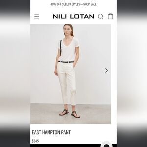 Nili Lotan Raw Hem chino cropped pants